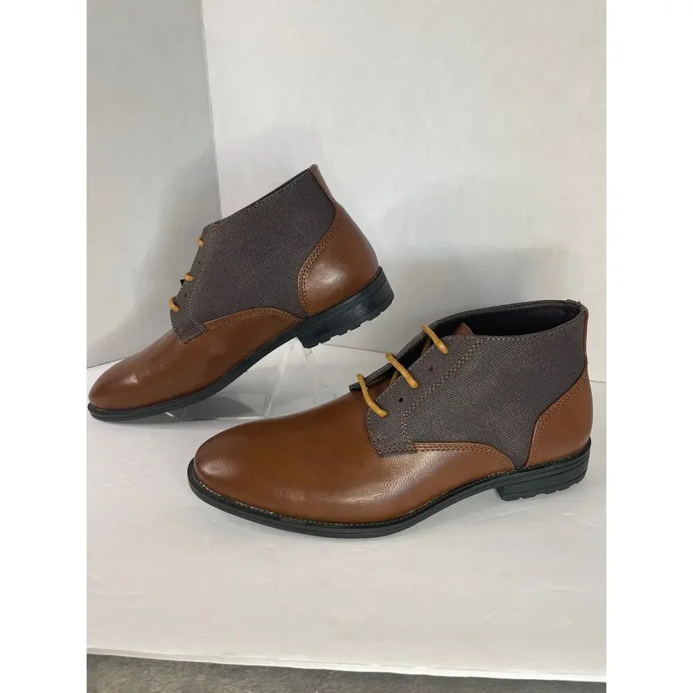 Andrew Fezza Men’s Jenson Chukka Lace Up Brown/Coffee Dress Casual Ankle Boots